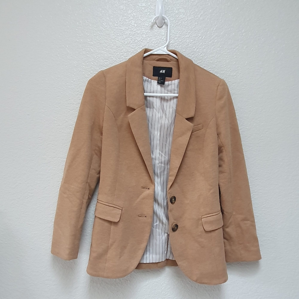 Tan H&M blazer with brown elbow lining